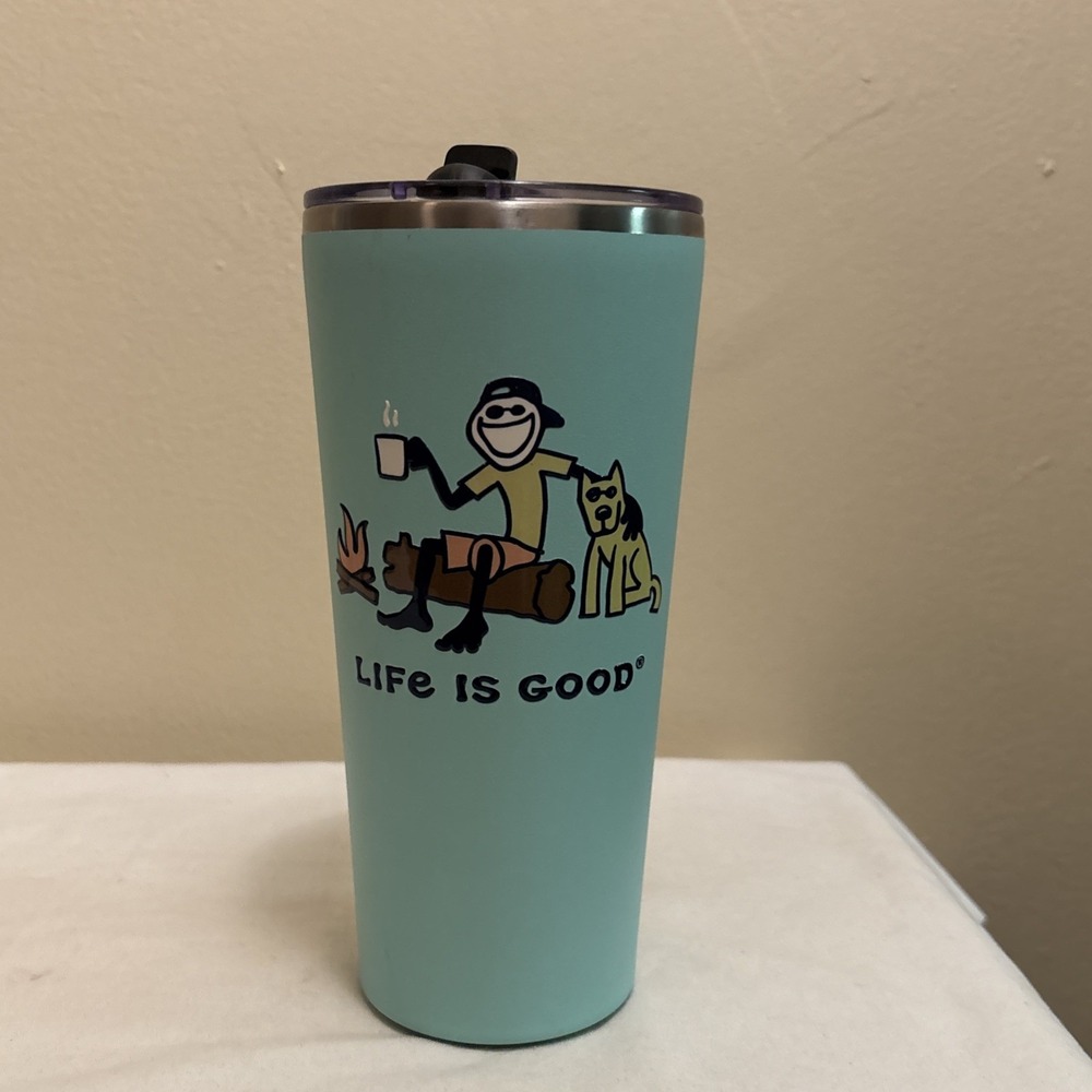 Life Is Good Tumbler 25oz Stainless Steel Insulated Campfire Jake